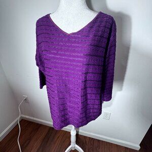 Women's Sag Harbor V-Neck Pullover Top - 1X